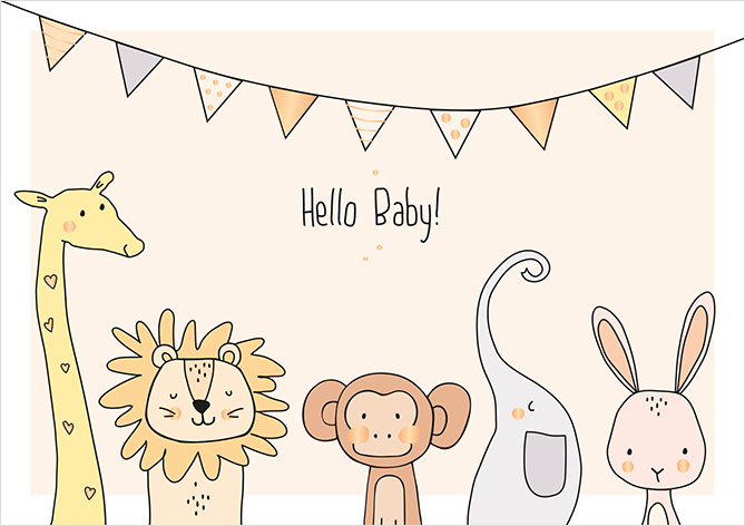 Willkommenskarte Hello Baby! – Klar, 12x17 Cm, Von Räder