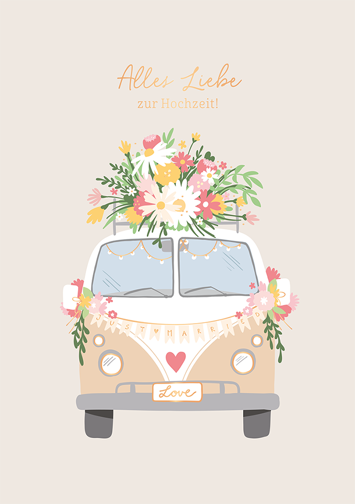 Hallmark Hochzeitskarte „Married In 2020“ - Gestanztes Design Mit Goldfolie, 22,8x15,9 Cm