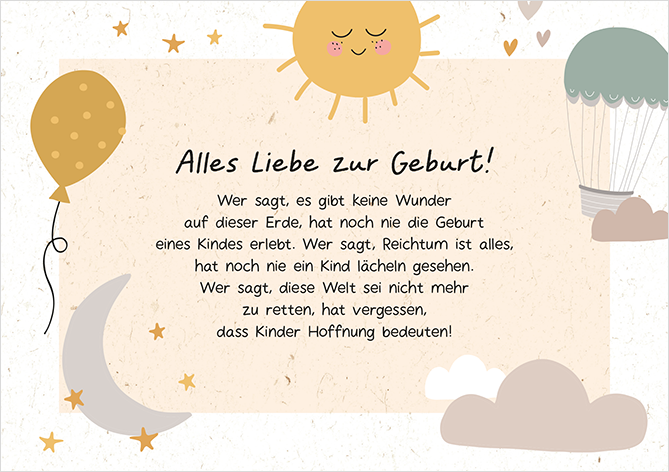 Alles Liebe zur Geburt!