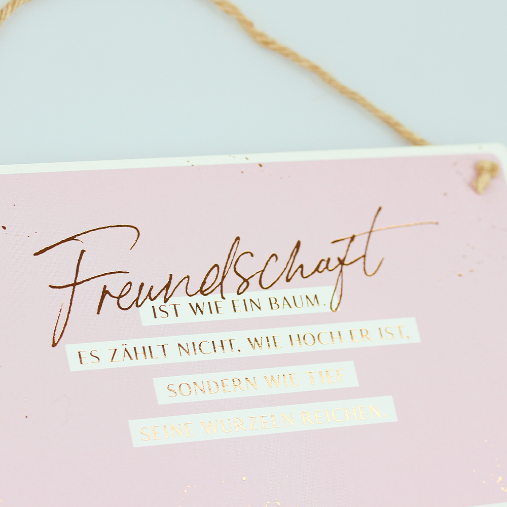 Cardboard VintageArt Freundschaft Goldveredelung 