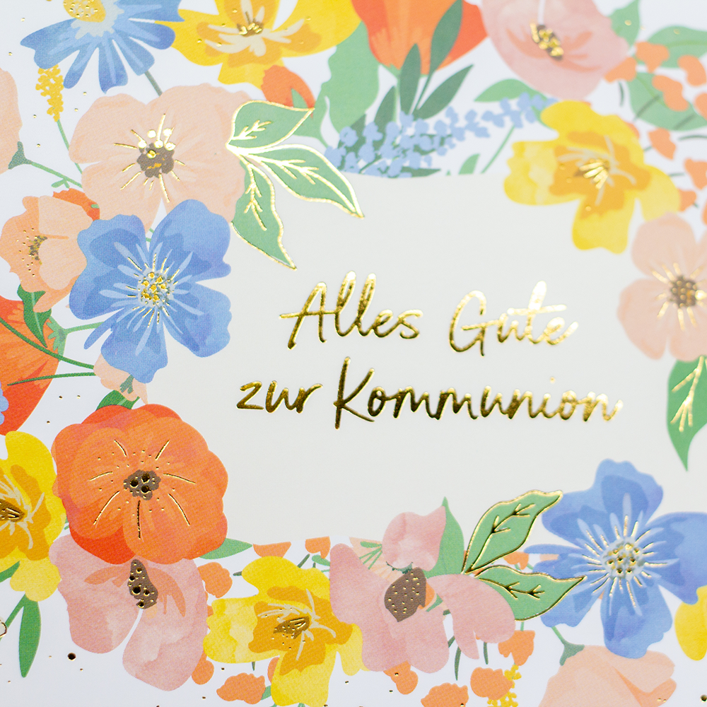 ARKRAFT Glückwunschkarte 2er Set Zur Kommunion – Mit 3D-Haptik Und Geldbeutel, 17x12 Cm