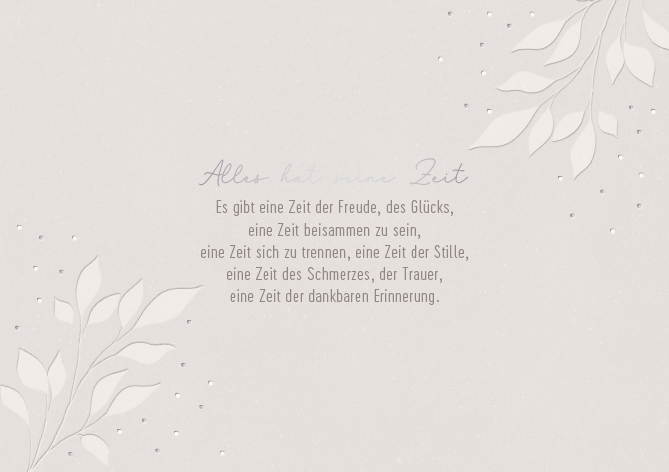 Alles hat seine Zeit...