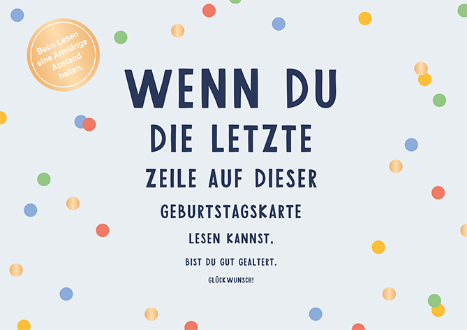 Eine Armlänge Abstand...