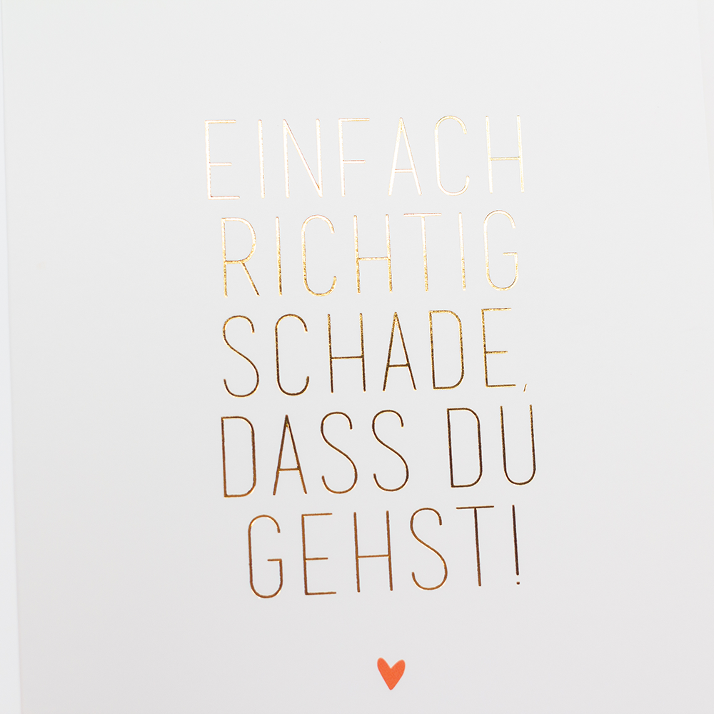 Einfach richtig schade...