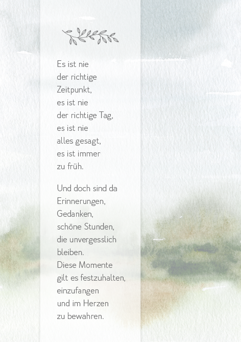 Es ist nie der richtige Zeitpunkt...