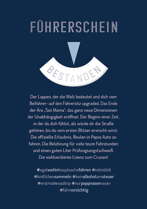 Postkarte FÜHRERSCHEIN inkl. Briefumschlag Füherschein Geschenk  Führerscheinprüfung Geldgeschenk - .de