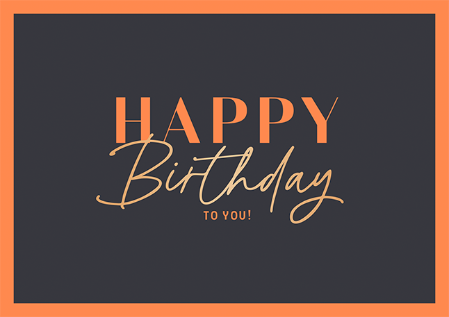 Happy Birthday to you!