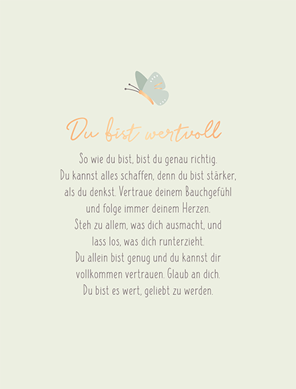 Du bist wertvoll...