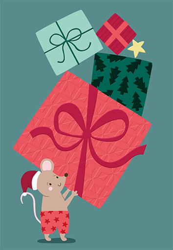 Maus mit Geschenken