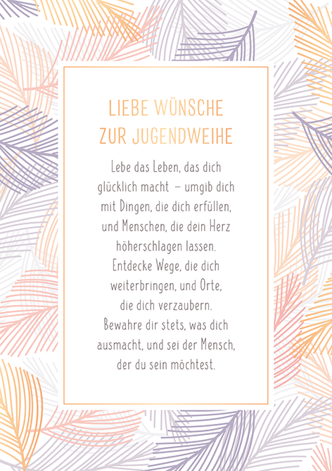 Liebe Wünsche zur Jugendweihe