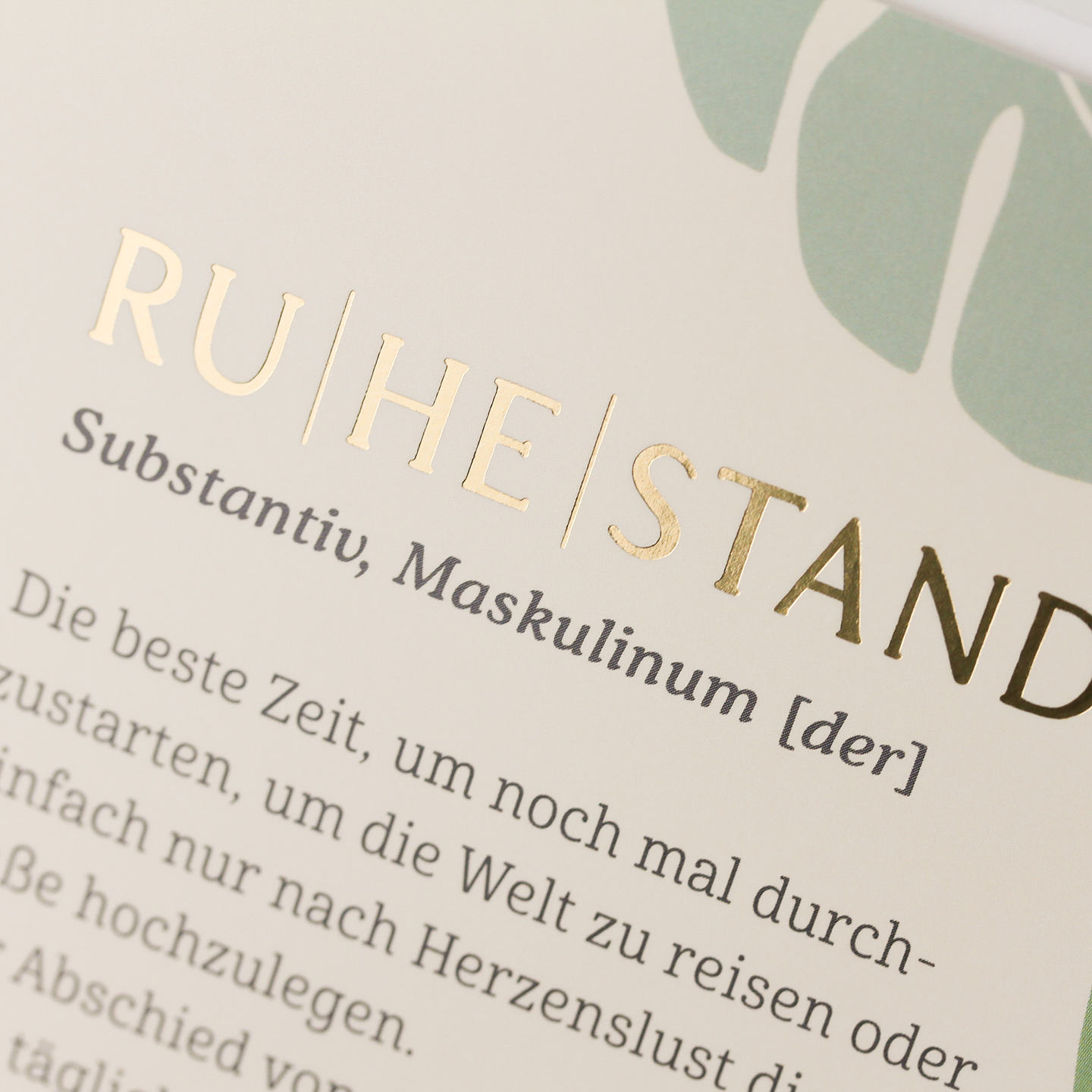 Ruhestand...
