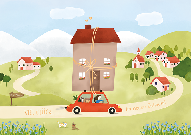 Viel Glück im neuen Zuhause!