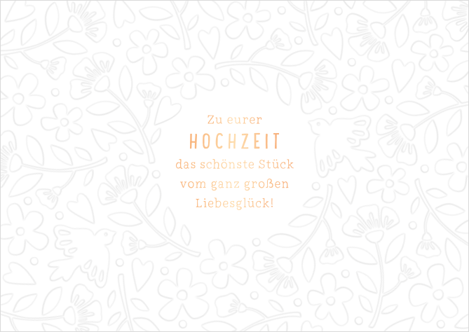 Zu eurer Hochzeit...