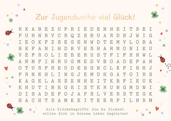 Zur Jugendweihe viel Glück!