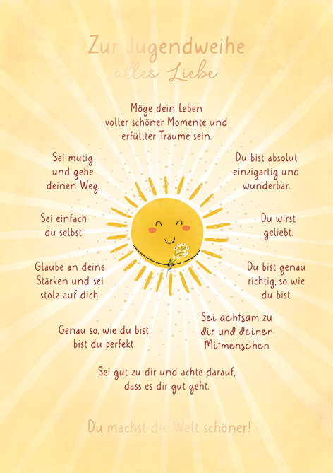 Zur Jugendweihne alles Liebe...