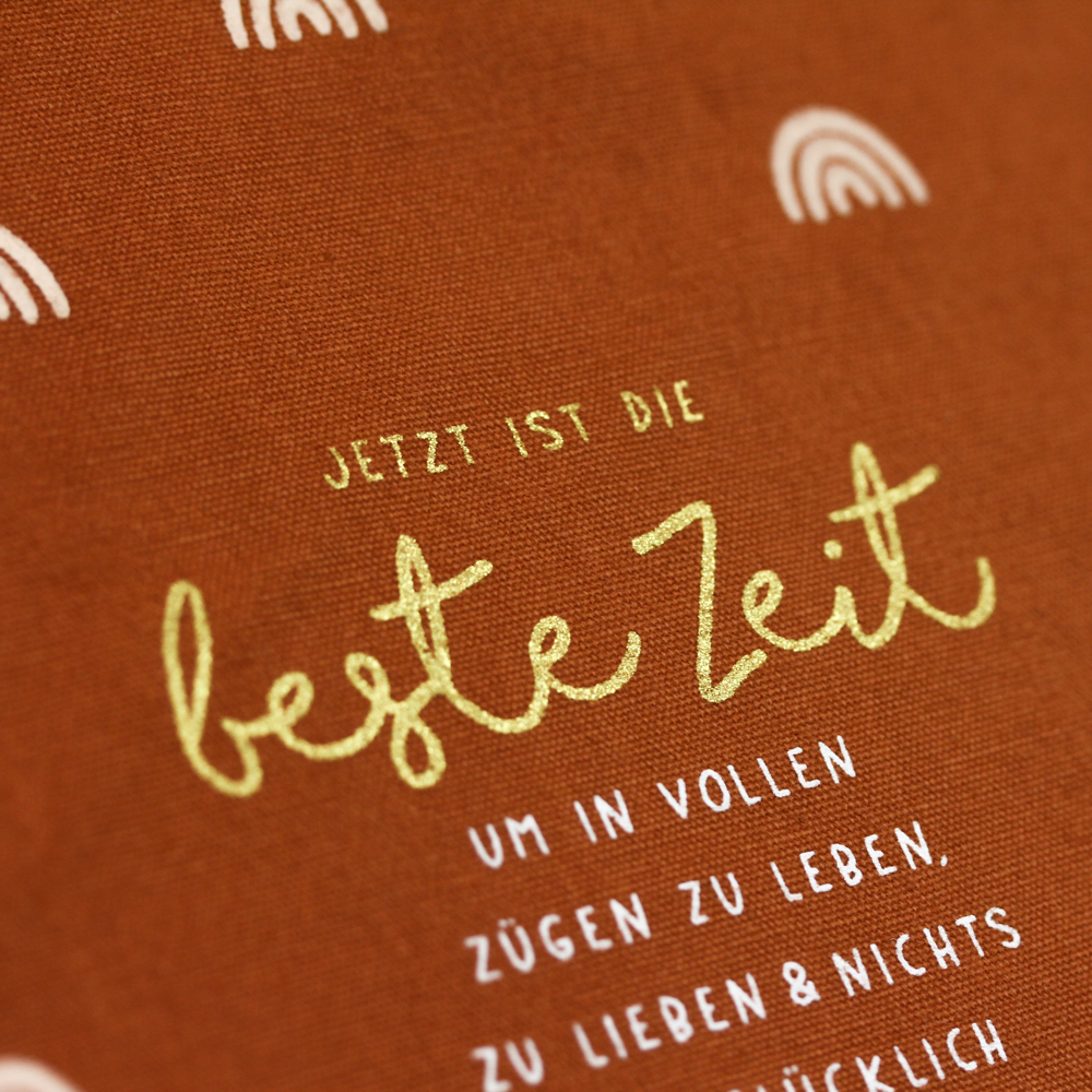 Stoff-Geschenkbeutel Schreibkram Manufaktur beste Zeit