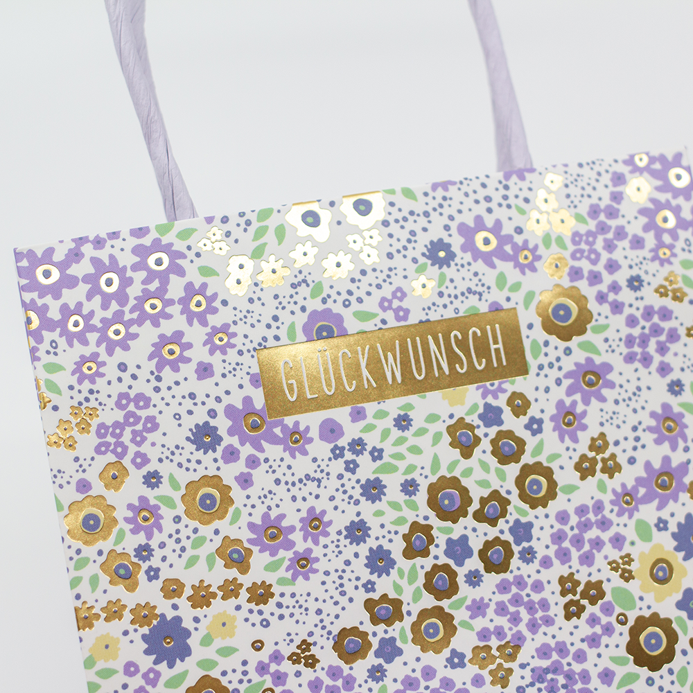 Geschenktüte groß Glückwunsch (Blümchen)