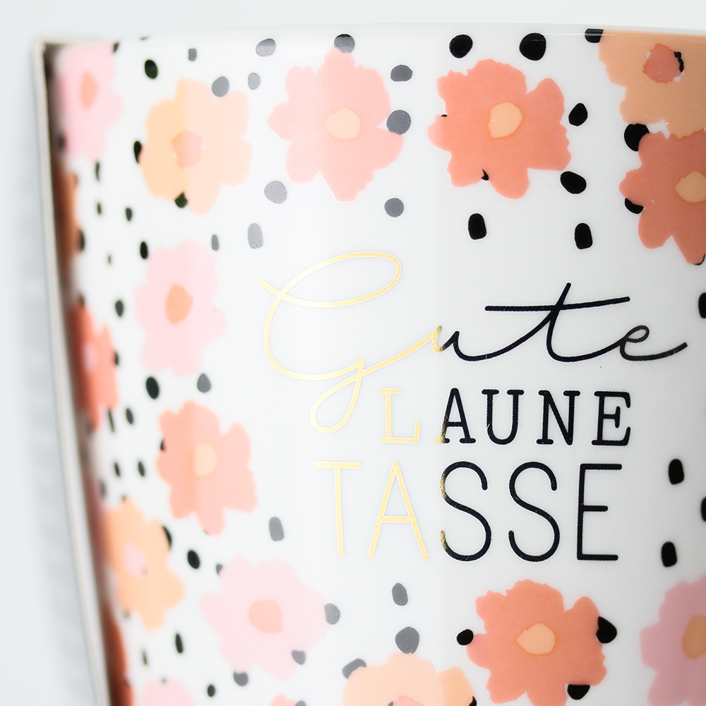 Goldtasse Schreibkram Manufaktur Gute Laune Tasse
