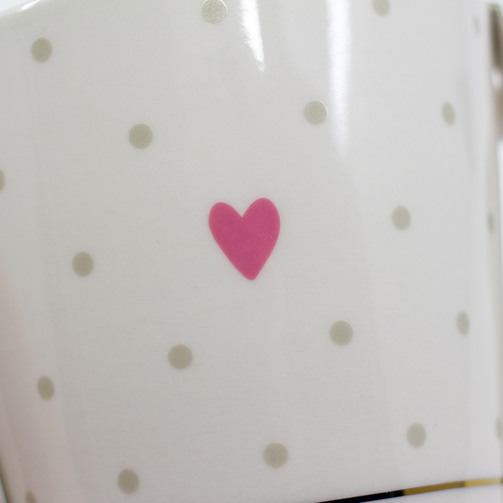 Goldtasse Schreibkram Manufaktur Herz (Punkte)