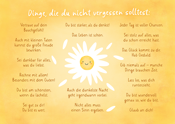 Dinge, die du nicht vergessen solltest...