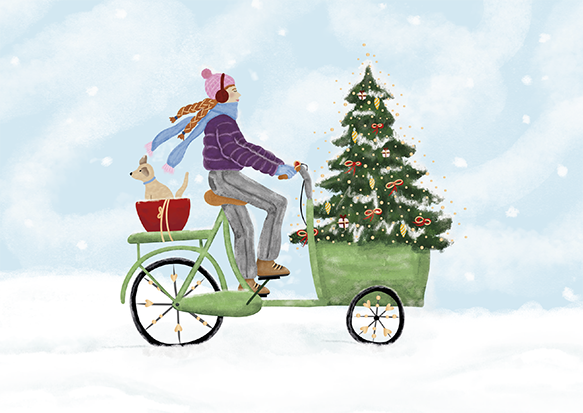 Frau auf Fahrrad