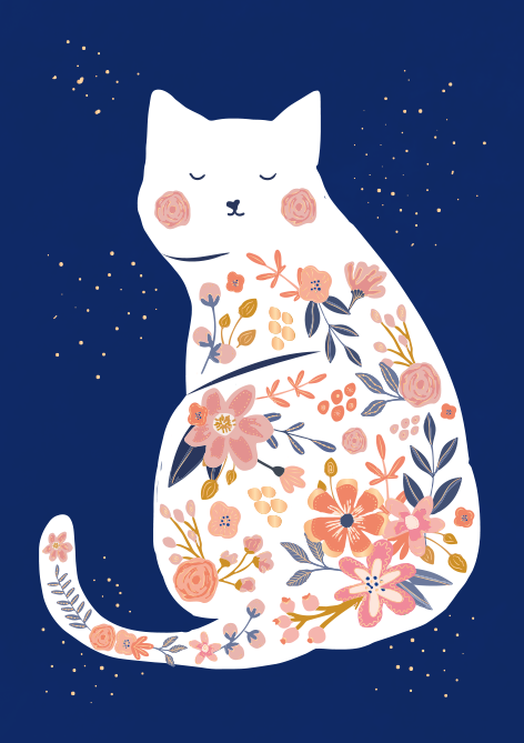 Blumen-Katze