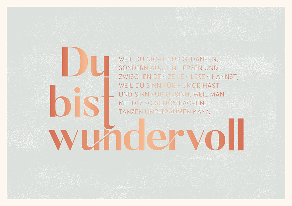 Du bist wundervoll