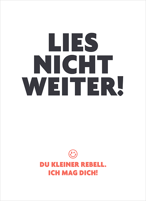 Lies nicht weiter!