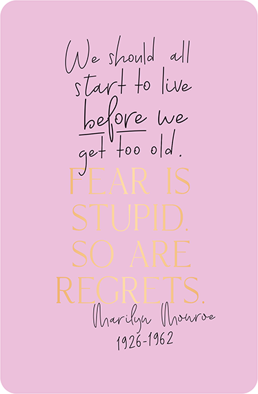 We should all start to live...