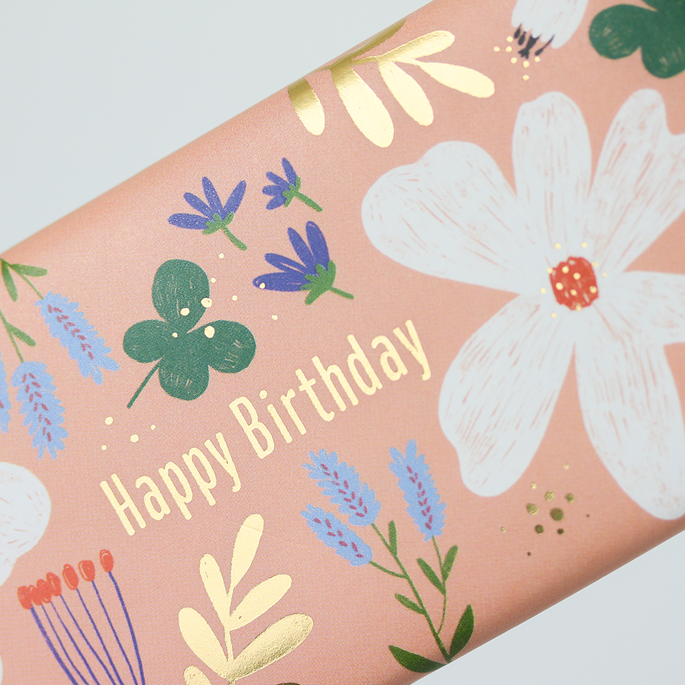 Schoko 30g Happy Birthday Goldveredelung (Blumen)