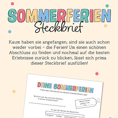 Sommerferien Steckbrief